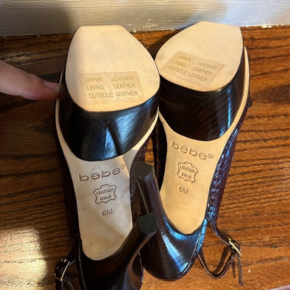 BEBE leather open toe heels Size 6 - Picture 5 of 8